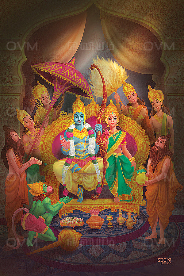 Sri Rama Pattabhishekam Art Print Poster